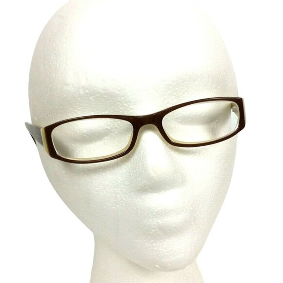 DKNY Rectangular Eyeglass Frames DY45163117 Brown Beige Flex Hinge  49 16 135 - Picture 1 of 9